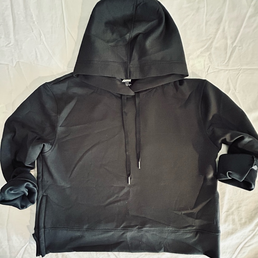 AVIA Active Wear Crop Black Hoodie w Zipper sides